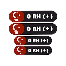 Kan Grubu Kask Etiketi 4 Parça 0 Rh + Etiket Sticker