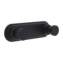 Line Bathroom Master Bornoz Askılık 128602 İkili Lamalı Mat Siyah Mat Siyah Siyah