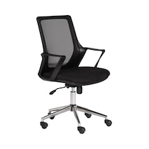 Ofisbazaar Alf Fileli Çalışma Koltuğu Ergonomik Şef Ve Toplantı Koltuğu Siyah Fileli Siyah