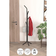 Bofigo Metal Elbise Askılığı Portmanto Askılık Siyah