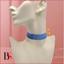 Mavi Kot Kadın Choker Kolye Mavi