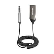 Cbtx Ugreen Araba Bluetooth 5.0 Adaptörü Usb 3.5mm Aux Ses Müzik Kablosuz Alıcı Eller Serbest Adaptörü