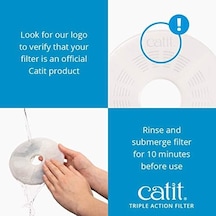 Catit Triple Action Filtre, 3 Kat Etkili Yedek Filtre, Çeşme Filtresi, 12'li Paket
