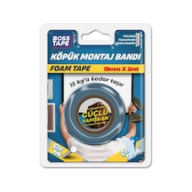 Boss Tape Çift Tarafli Köpük Aksesuar Montaj Bandi 15 Kg, 19 Mm X 2 Metre Boyut