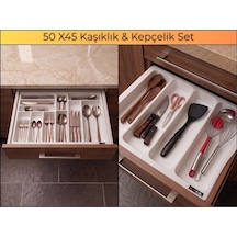 50x45 Cm. Beyaz Kaşıklık Ve Kepçelik 2'li Set 50x40cm E Kadar Kesilebilir