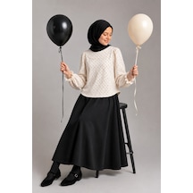 Angel&co. Girls Clothing Siyah Takım - Müslin Bluz & 2 İplik Maksi Etek Siyah - 895510177 Siyah