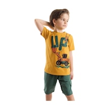 Denokids Up Kepçe Erkek Çocuk T-shirt Şort Takım Çok Renkli