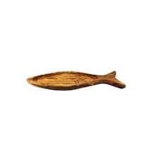 Zethome Zeytin Ağacı Ahşap Balık Formlu Tabak Küçük 47x17