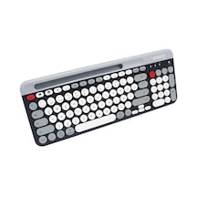 Rooty Ultra İnce Çoklu Cihaz Bluetooth Siyah Beyaz Kırmızı Şık Türkçe Klavye Kolay Kullanım-1017