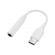 Beyaz Usb Tip C - 3,5mm Jack Ses Kablosu Kulaklık Aux Adaptörü Dönüştürücü