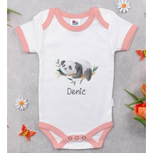 Bk Gift Bk Kids Kişiye Özel Pembe Bebek Body Zıbın - Model 158 0-3 Ay