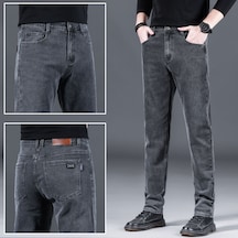 Erkekler İçin Lüks Moda Kot Pantolonları Gri