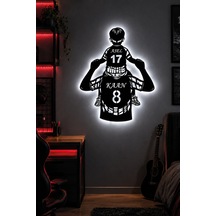 Led Işıklı Kişiye Özel Baba Oğul Futbol Temalı Duvar Dekoru İsim Ve Numara Baskılı Tablo Babalar Günü Hediyesi Beyaz - 929443128