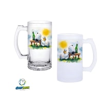 Snoopy Kulplu Bira Bardağı Buzlu Veya Şeffaf Seçenekli 0348
