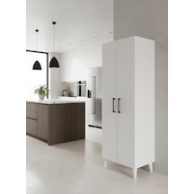 Aruat 6 Raf'lı Mutfak & Banyo Çok Amaçlı Kulanılabilen Kapaklı Dolap Beyaz