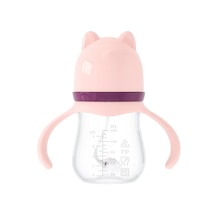 Pembe Kulplu Biberon Silikon Emzik Taklit Anne Sütü Anti-kolik Biberonlar Yenidoğan Bebek Geniş Kalibreli Su Bardağı 160 Ml