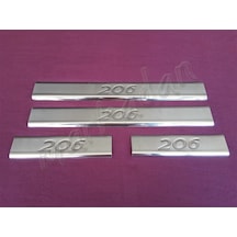 Woc Chrome Peugeot 206 Krom Kapı Eşiği 1998-2012 4 Parça Paslanma