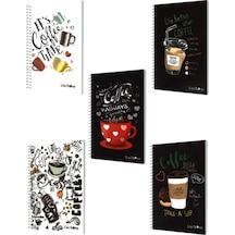 Çınar Coffee Not Defteri A6 60 Yaprak Çizgili Spiralli - 2 Adet Çok Renkli