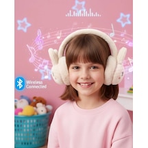Mey İthalat Kablosuz Peluş Bluetooth Kulaklık Mikrofonlu Şarjlı Müzik Çalar