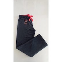 Kadın Kadife Boru Paça Rahat Kesim Pijama Alt Lacivert