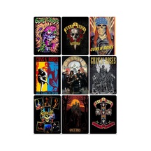 Metallica-guns N Roses Grubu Desenli Tasarım Mini 9' Lu Fotokart Seti