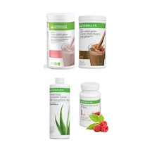 Herbalife 1 Ahududu Ve Beyaz Çkolotalı Shake +1 Çikolotalı + 1 Aloe + 1 Ahududulu 50gr Çay.