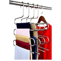 5 Katlı Akıllı Pantolon Askısı Eşarp Elbise Askısı 4 Adet Krom