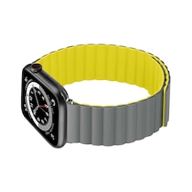 Watch Ultra 49mm Kordon Uyumlu Krd-52 Strap Kayış Clo- Siyah-sarı