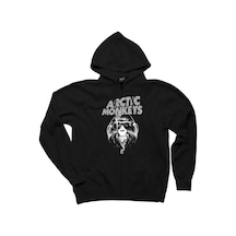 Arctic Monkeys Monkey Siyah Fermuarlı Kapşonlu Sweatshirt Siyah