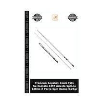 Premium Seyahat Deniz Tatlı Su Captain 1357 Adusta Spinno 240cm 2 Parça Spin Kamış 5-25gr Standart