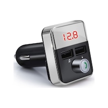 Bt5.0 Oto Fm Transmitter: İkili Usb Şarj Cihazı, El İstemsiz Arama, Mp3 Çalar, Kaliteli Ses, Gümüş