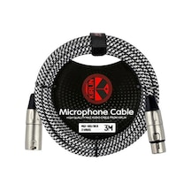 Kırlın Mw-480-3m-bkb Profesyonel Mikrofon Kablosu 3 Metre 24awg Hassas İletken Xlr Dişi-erkek Bağlantı Ve Gürültüsüz Ses Kaydı