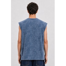 Respire Erkek Yıkamalı Tank Top Atlet Petrol