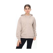 Toontoy Kız Çocuk Kapüşonlu Hırka Kahverengi