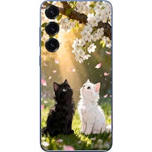 Samsung Galaxy S25 Plus Uyumlu İlkbahar Kedileri Baskılı Silikon Kılıf Renkli