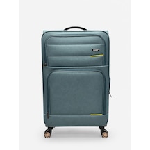 Fossil Unisex Kumaş Büyük Boy Ultra Hafif Şifreli Körüklü Kendi Etrafında Dönebilen Valiz 013-01 Petrol