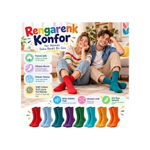 Bezos Unisex Renkli Çorap 8'li Set Günlük Rahat Esnek Uzun Soket Çorap Canlı Renkler Yumuşak Konforlu Seti Nxrlvng Çok  Renkli