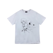 Genshin Impact Anime Baskılı Unisex %100 Pamuk Beyaz T-shirt Beyaz