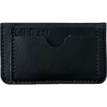Ln Leather Gerçek Deri El Yapımı Kartlık - Deri Kartlık - Siyah Deri Kartlık Siyah