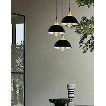 Retro Rustık Modern Üçlü Metal Sarkıt Siyah Avize Myl003103 Diğer