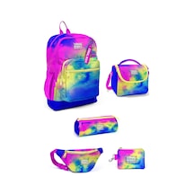Kids Renkli Batik Desenli 5'li Okul Çanta Seti 5set23757
