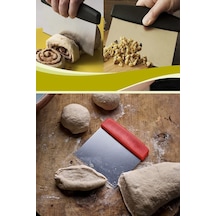 Çelik Hamur Kesme Aparatı - Kesici Kazıyıcı Pasta Ve Kek Şekillendiren Spatula Çelik Beyaz Diğer