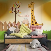 Zürafa Görselli Çocuk Odası Duvar Kağıdı Baskı