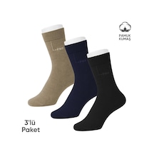 Pamuklu Erkek Soket Çorap - 3 Çift - Dikişsiz - Eyfel - 16656 - Set 2 Çok Renkli