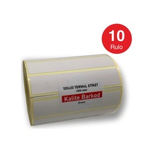 80X20 Termal Etiket 10 Rulo Barkod Etiketi Kalite Barkod