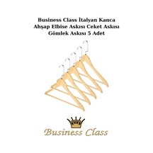 Ceket Askısı Business Class 45 Cm İtalyan Kanca Buluz Elbise Ahşap Askı 5 Adet Diğer