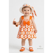 Babyden's Kız Bebek Çiçek Desenli Askılı Elbise Ve Şapka Takımı Pamuklu Yazlık Papatya Desenli Fiyonklu Bebek Elbisesi Turuncu Babyden's Kız Bebek Çiçek Desenli Askılı Elbise Ve Şapka Takımı Pamuklu Yazlık Papatya Desenli Fiyonklu Bebek Elbisesi Turuncu