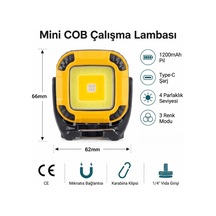 İdragon W8129-1 Şarjlı Cob Led Çalışma Lambası Mıknatıslı & Askı Klipsli Acil Durum Feneri