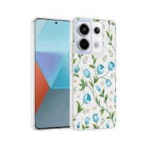 Redmi Note 13 Pro 5g Kılıf Kamera Korumalı Desenli Zore Klip Kapak - Mavi Lale -