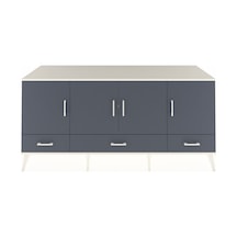 Kronos Konsol 6 Raflı 3 Çekmeceli 4 Kapaklı 176x59x83 Aytaşı-antrasit/antrasit Antrasit/antrasit